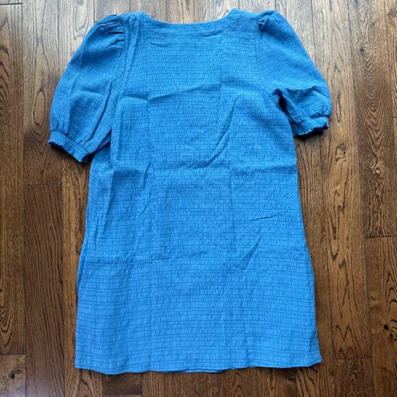 BB Dakota by Steve Madden Fields of Gold Shift Dress Blue Large BK208749 EUC - Picture 2 of 11